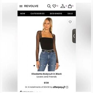 NWOT Elisabetta bodysuit lovers and friends revolve sheer black